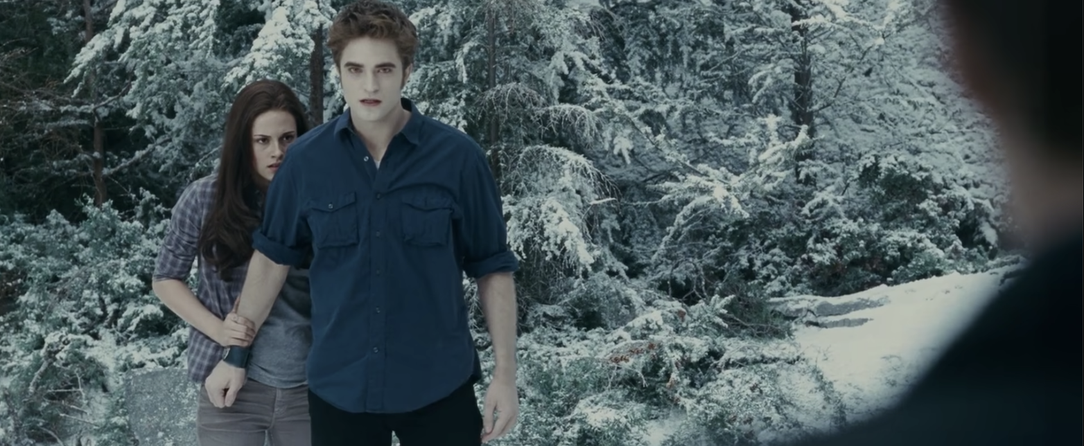 Edward and Bella in the snowy woods