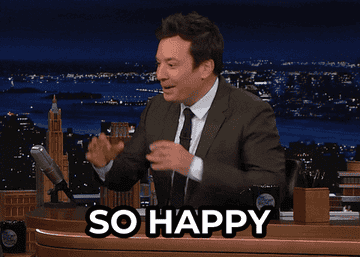 Jimmy Fallon saying &quot;this is the best day ever, you made my whole week, so happy&quot;