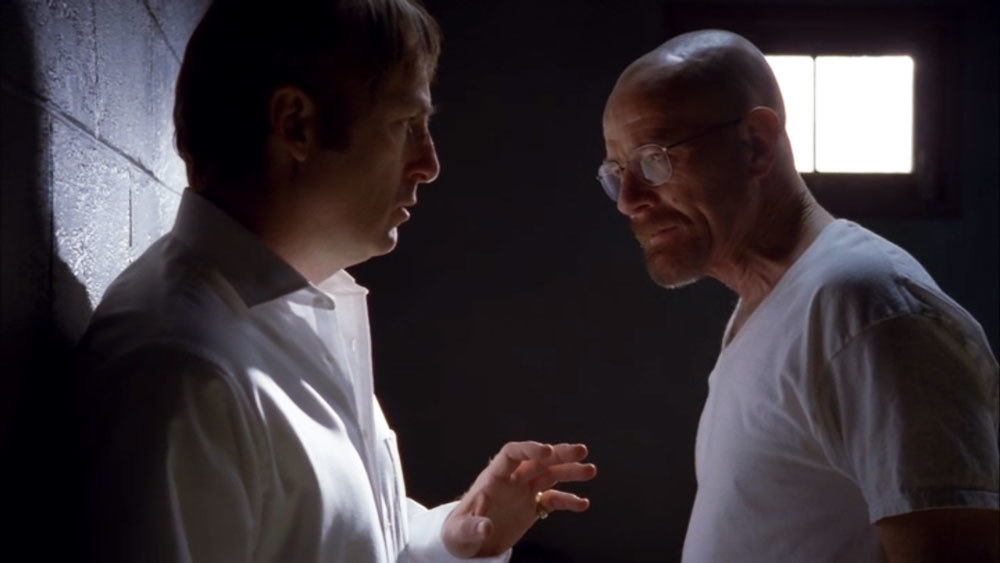 Bob with Bryan Cranston in a scene from Breaking Bad