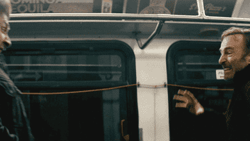 GIF from the movie Nobody of Bob fighting guys on a bus