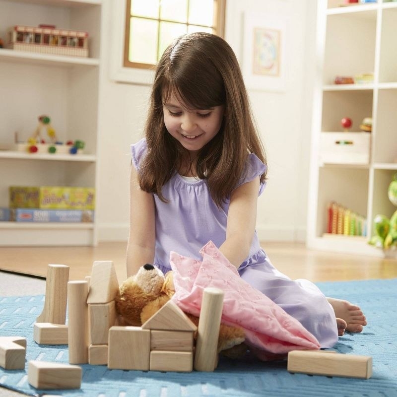 Kid playing with blocks