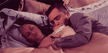 Chuck snuggling up to Blair in &quot;Gossip Girl.&quot;