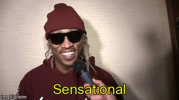 Gif of the rapper Future saying, &quot;Sensational&quot; in an interview with Nardwuar