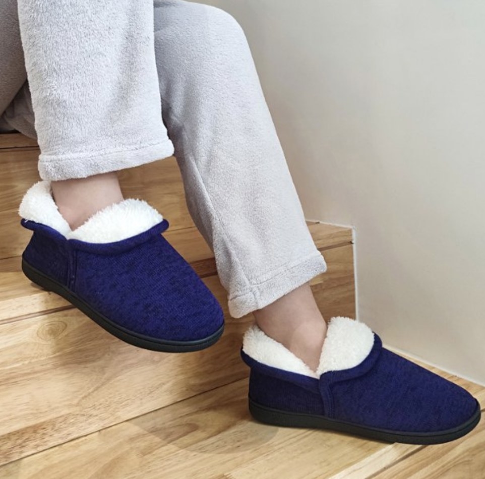 Purple memory foam slippers