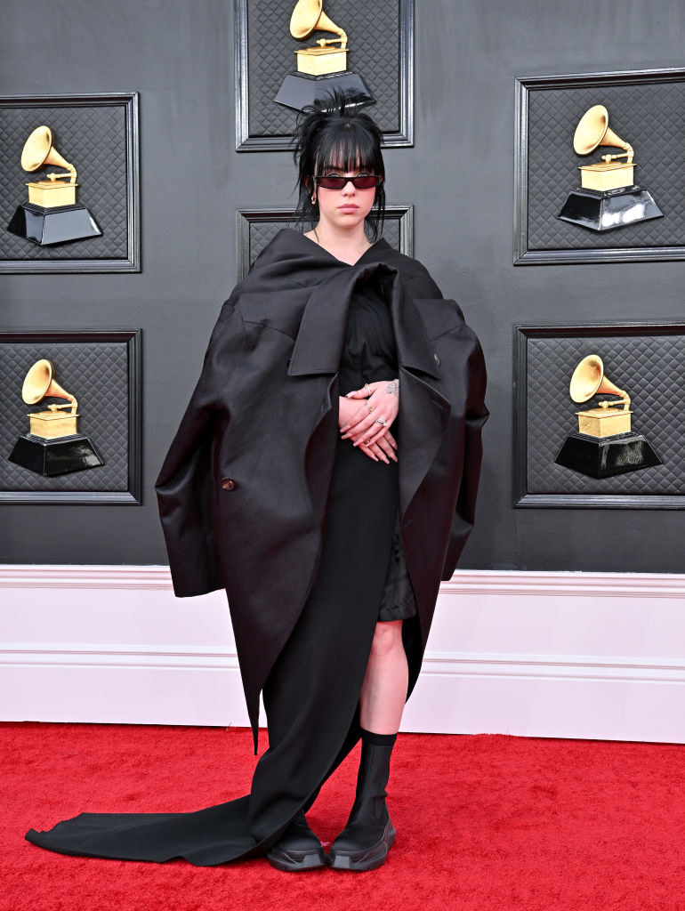Billie Eilish on the Grammys red carpet.