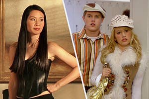 lucy liu as alex from "charlie's angels", lucas gabreel as troy and ashley tisdale as sharpay from hsm