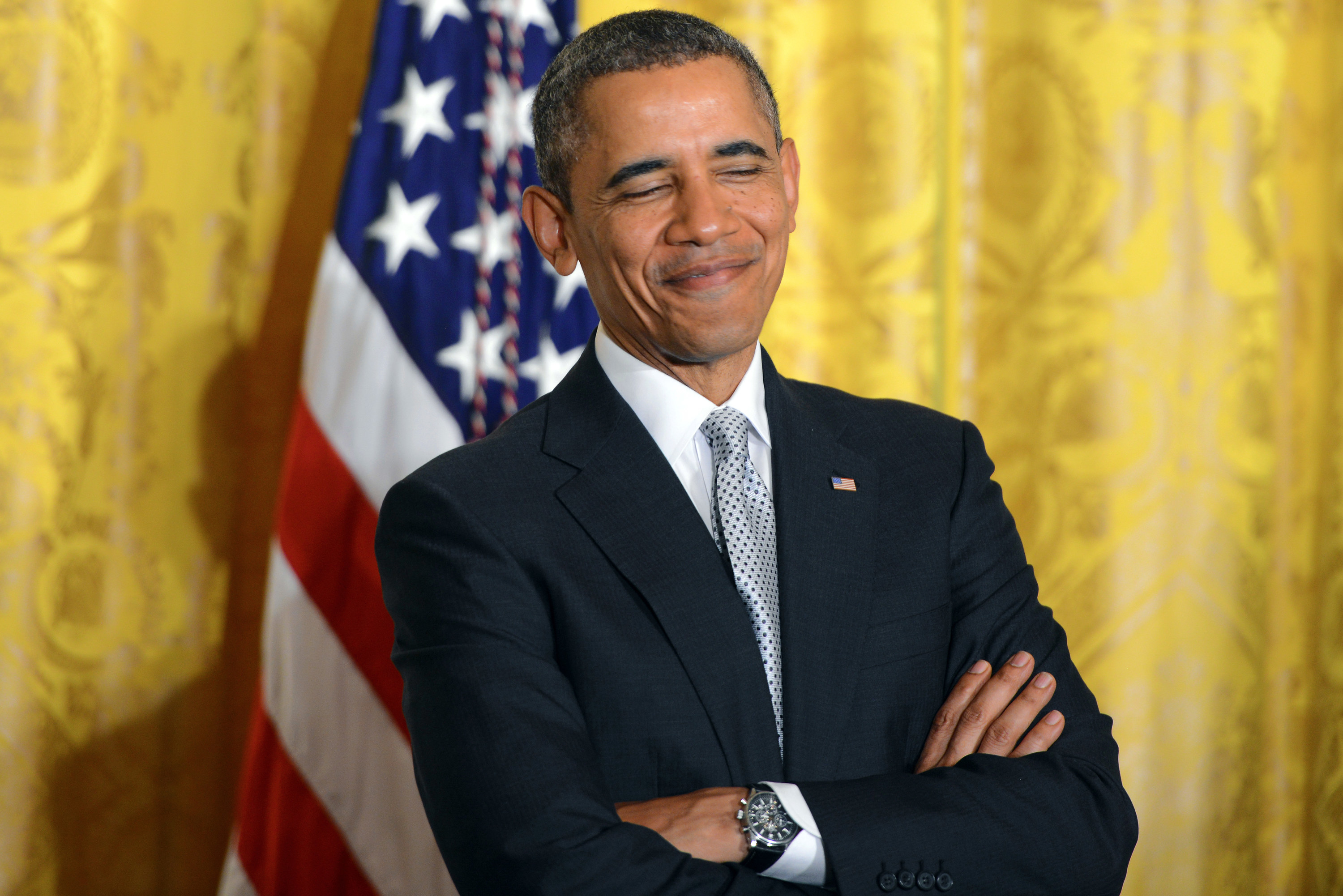 President Barack Obama smiles