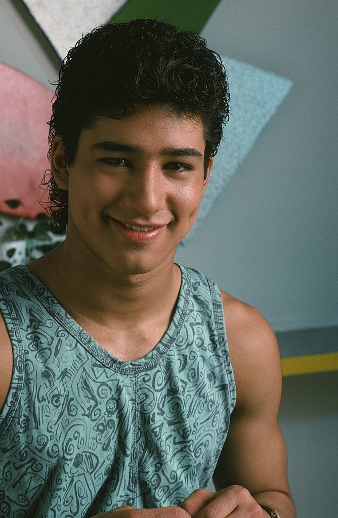 Mario Lopez with a gelled mullet
