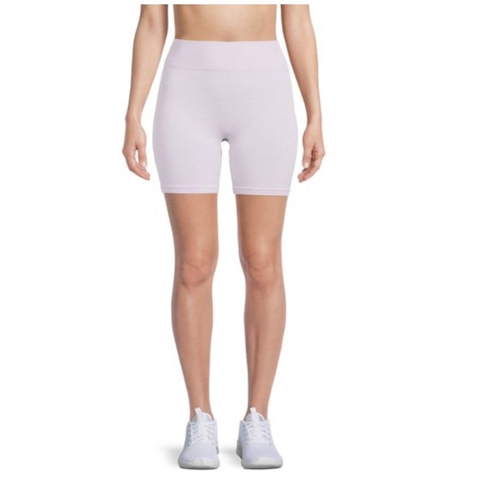 A pair of lavender bike shorts