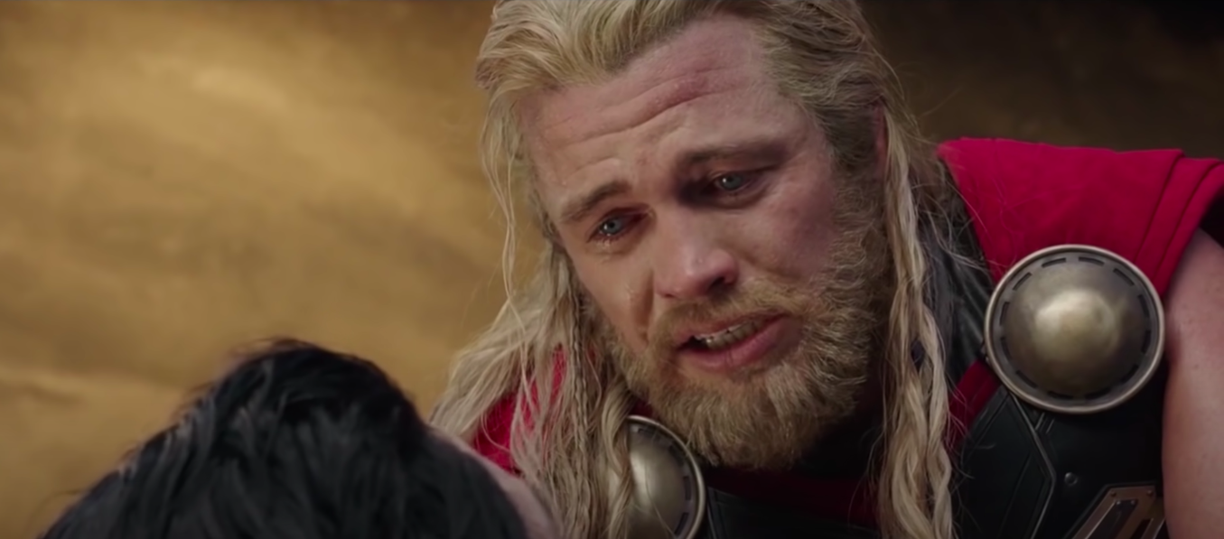 Luke as &quot;Thor&quot; looking anguished