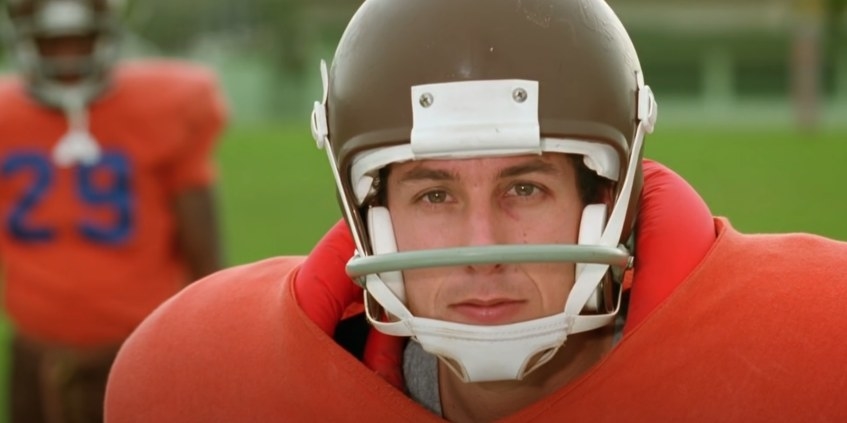 Bobby Boucher in a brown helmet
