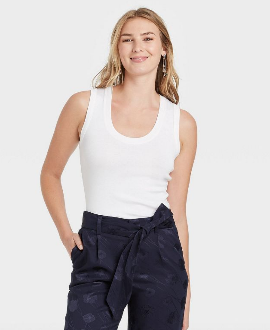 Women's Slim Fit Tank Top in white