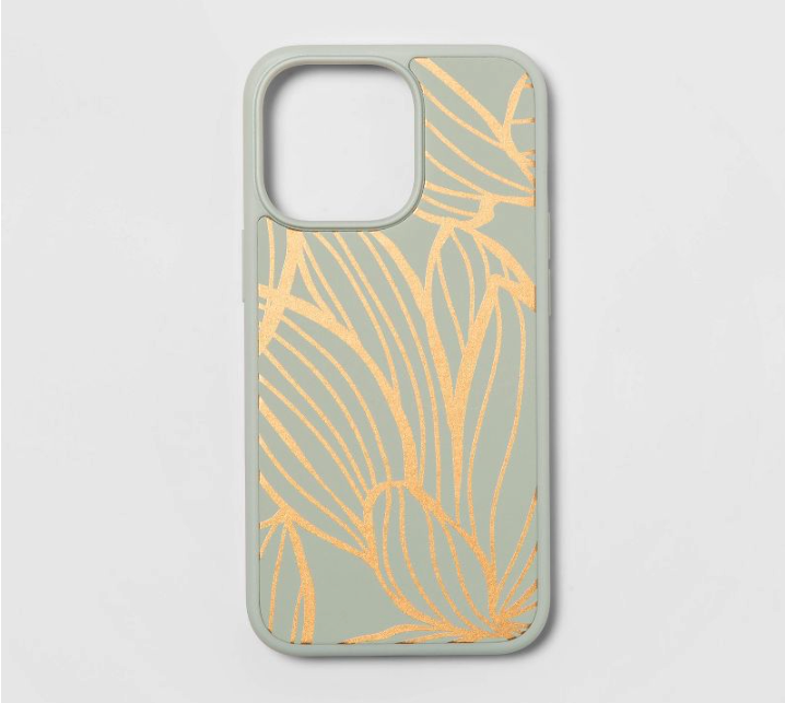 Phone case with botanical motifs