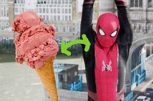 蜘蛛侠和一个冰淇淋蛋卷