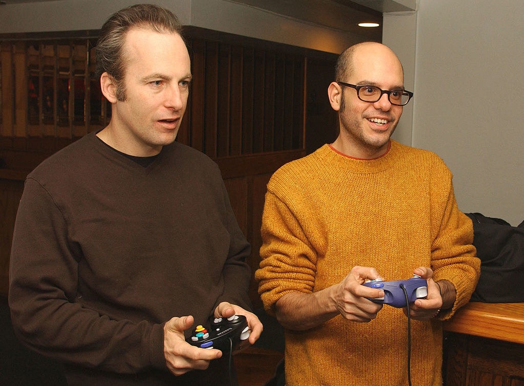 Bob Odenkirk and David Cross playing video games