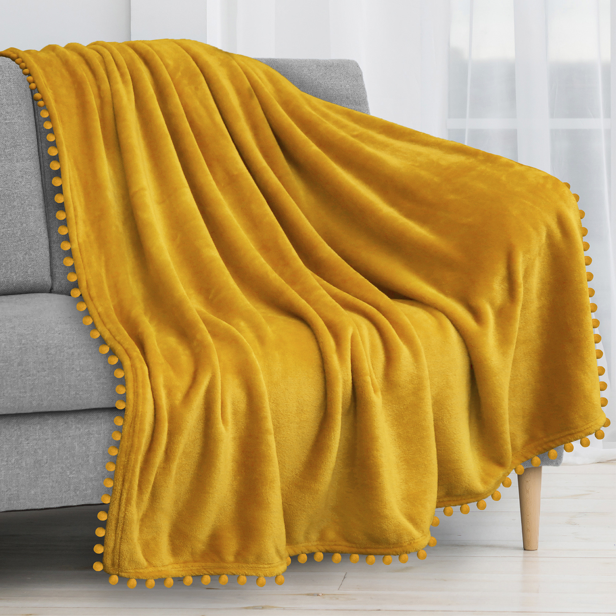 the blanket in mustard
