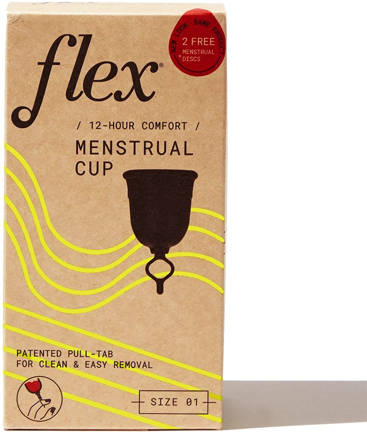 Flex Cup Starter Kit (Full Fit - Size 02), Reusable Menstrual Cup + 2 Free  Menstrual Discs, Pull-Tab for Easy Removal, Tampon + Pad Alternative