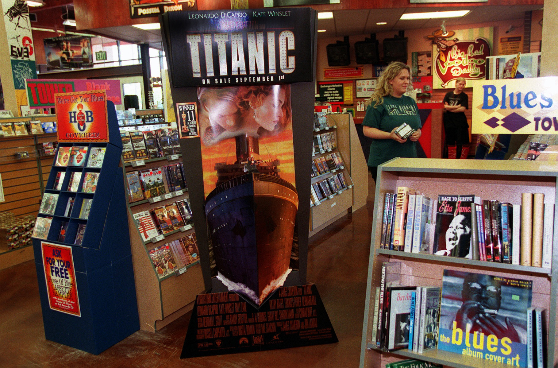 A cutout for &quot;Titanic&quot; in a record store