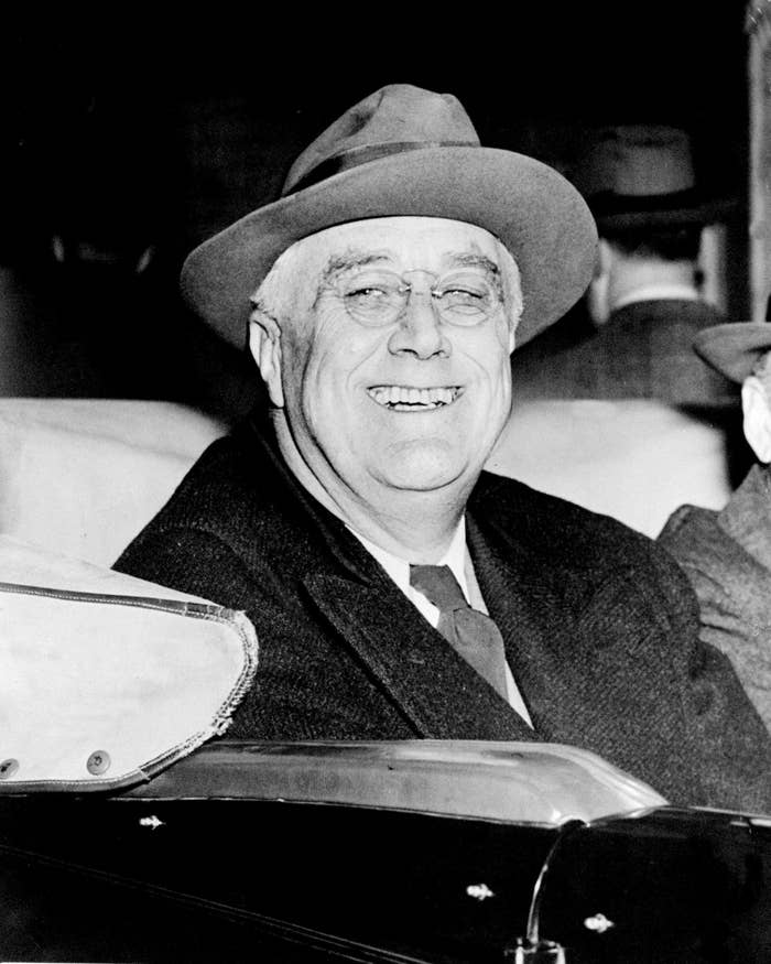 President Franklin D. Roosevelt en route to Rhinebeck, New York while campaigning