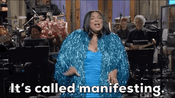 Lizzo saying, &quot;It&#x27;s called manifesting,&quot; while doing her opening monologue on &quot;Saturday Night Live&quot;