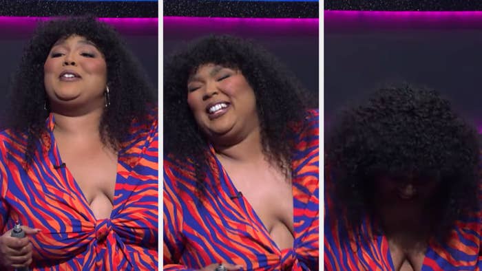 Lizzo breaking character on "Saturday Night Live"