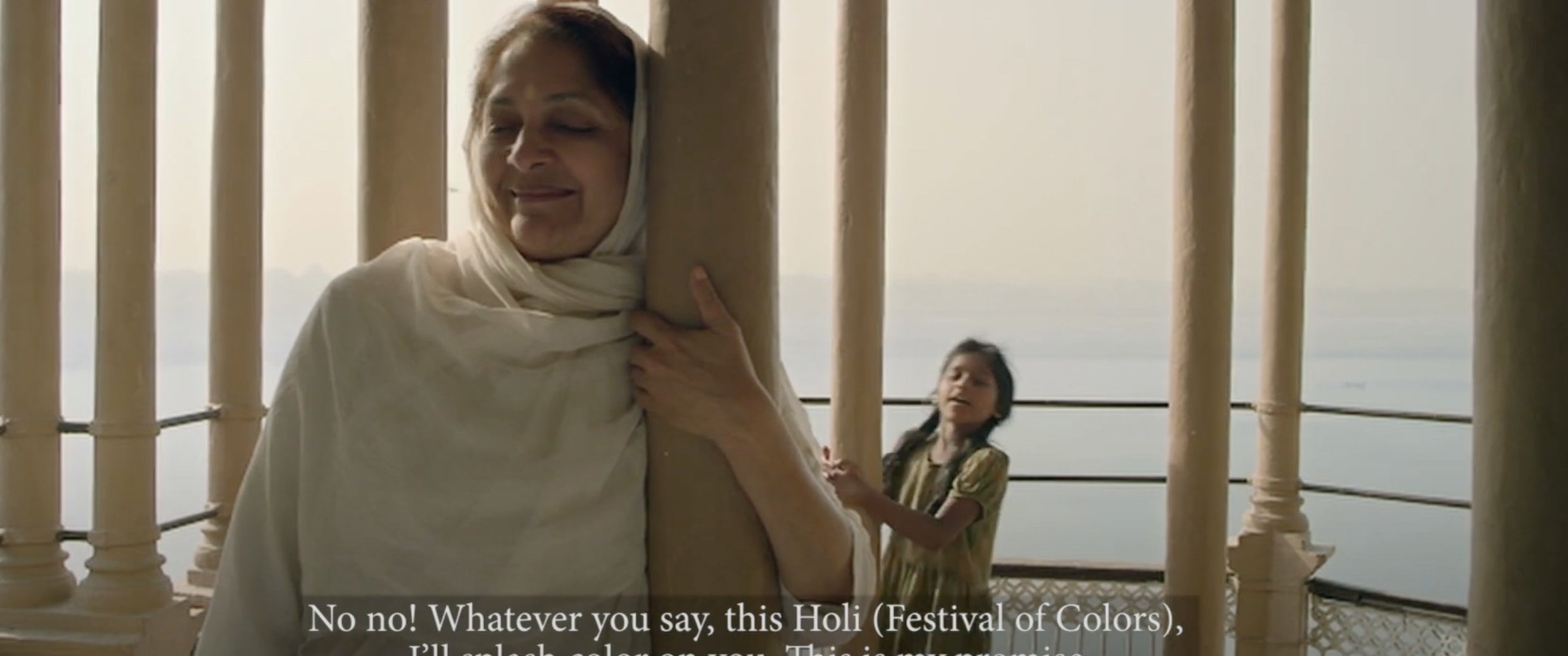 Neena Gupta and Aqsa Siddiqui conversing in a still from the film