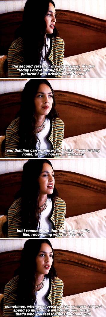 Rodrigo describing her songwriting process behind "Drivers License"