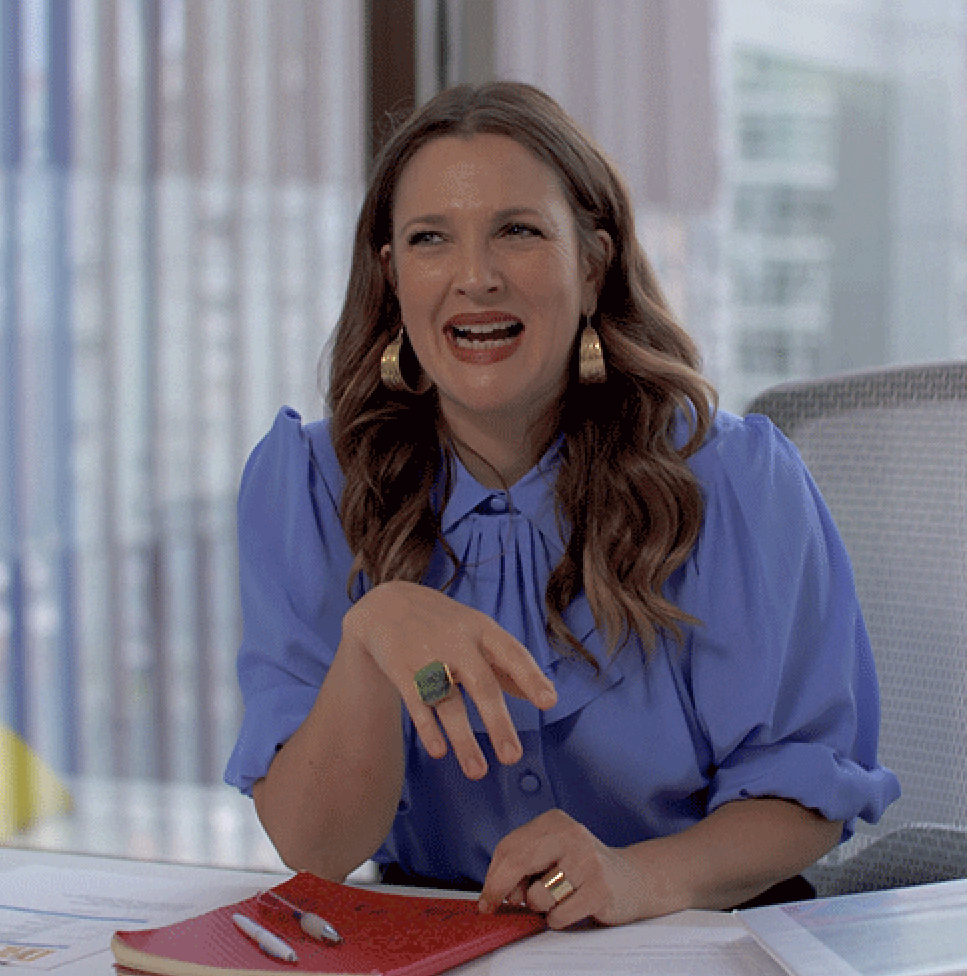 Drew Barrymore laughing