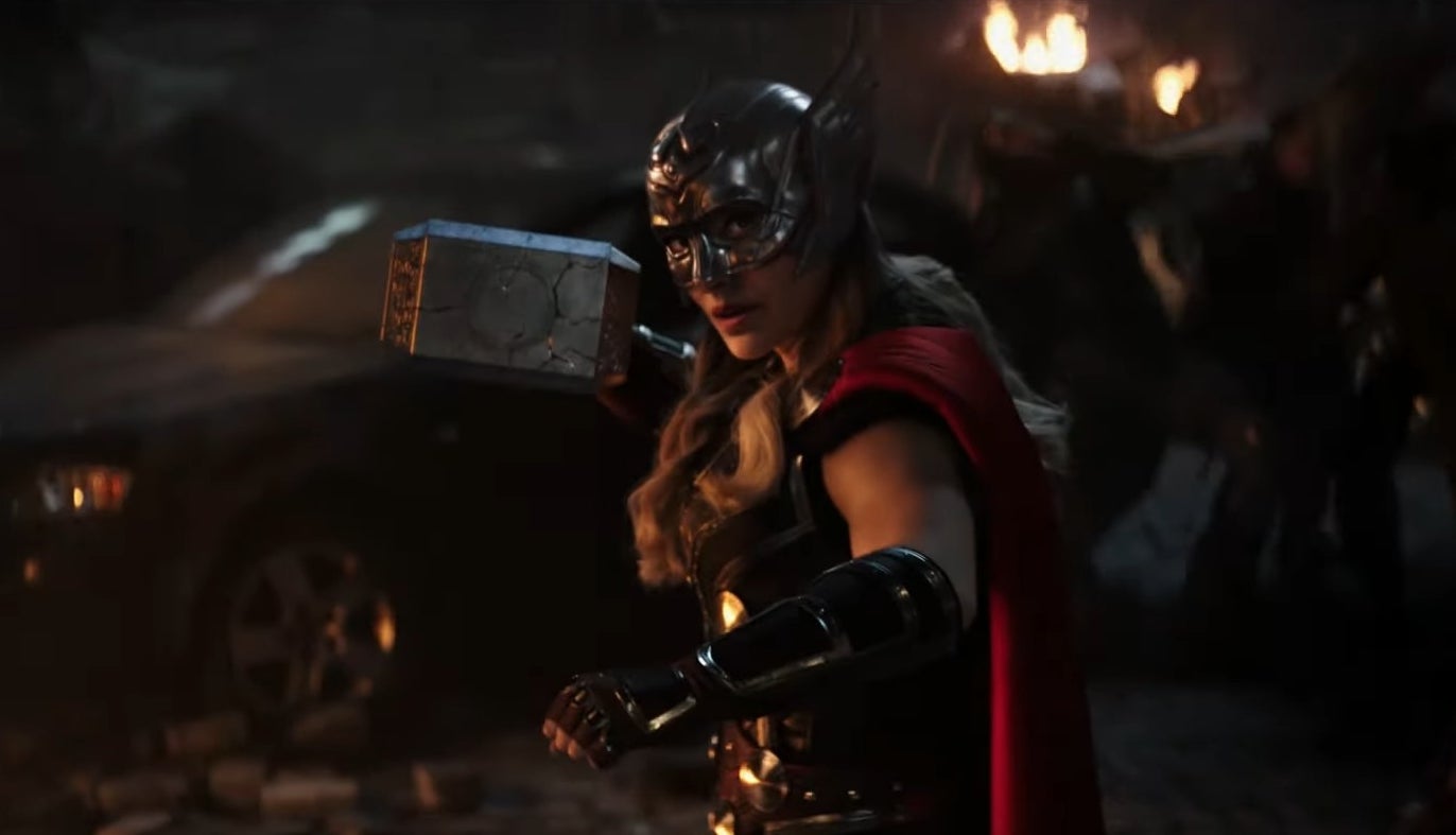 Jane as Mighty Thor in "Thor: Love and Thunder"