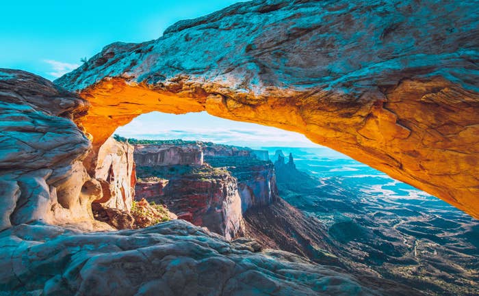 Red rock arch in the desert