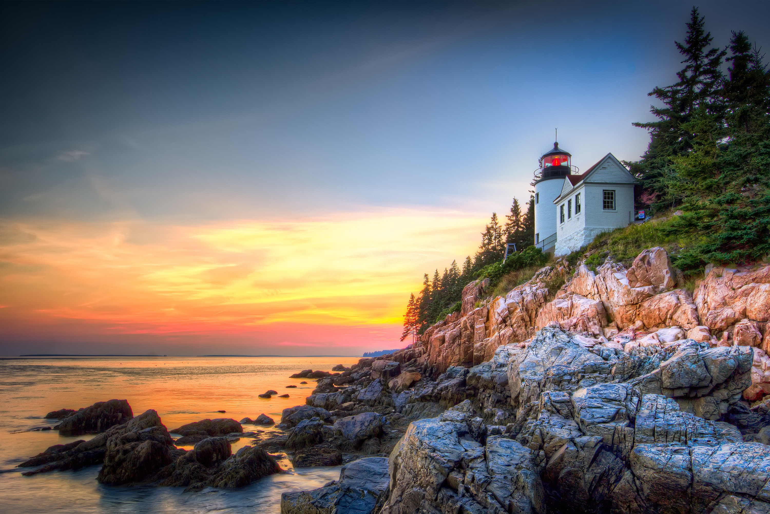 Lighthouse on a rocky coast