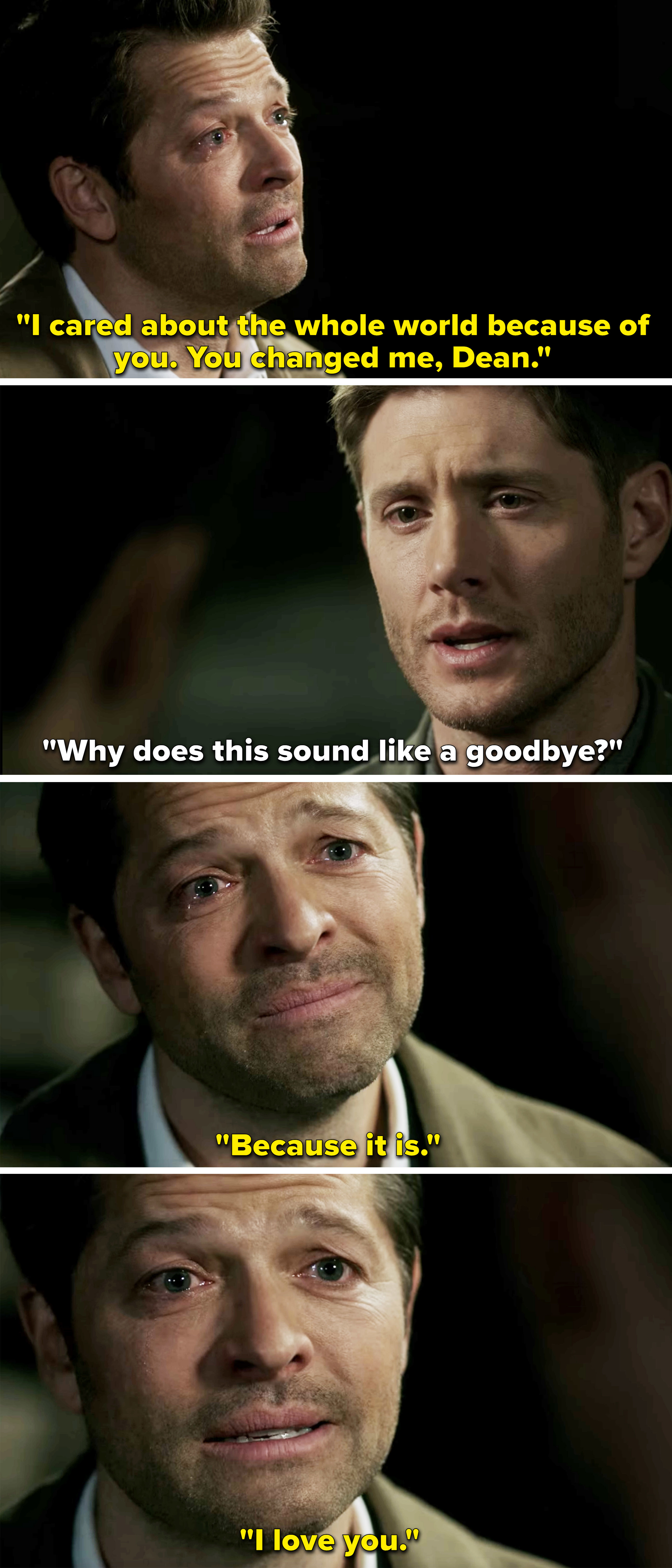 Castiel saying goodbye to Dean