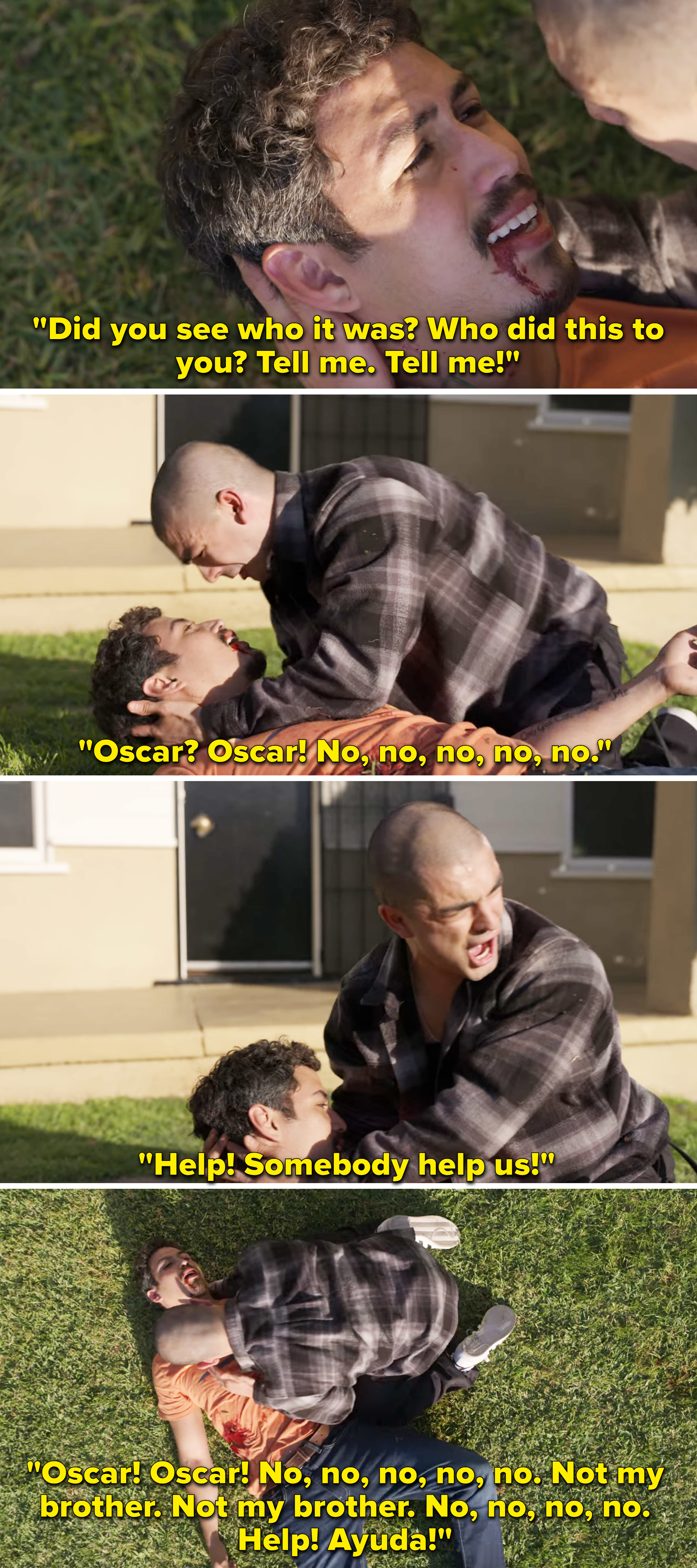 Oscar gets shot and someone cries for help
