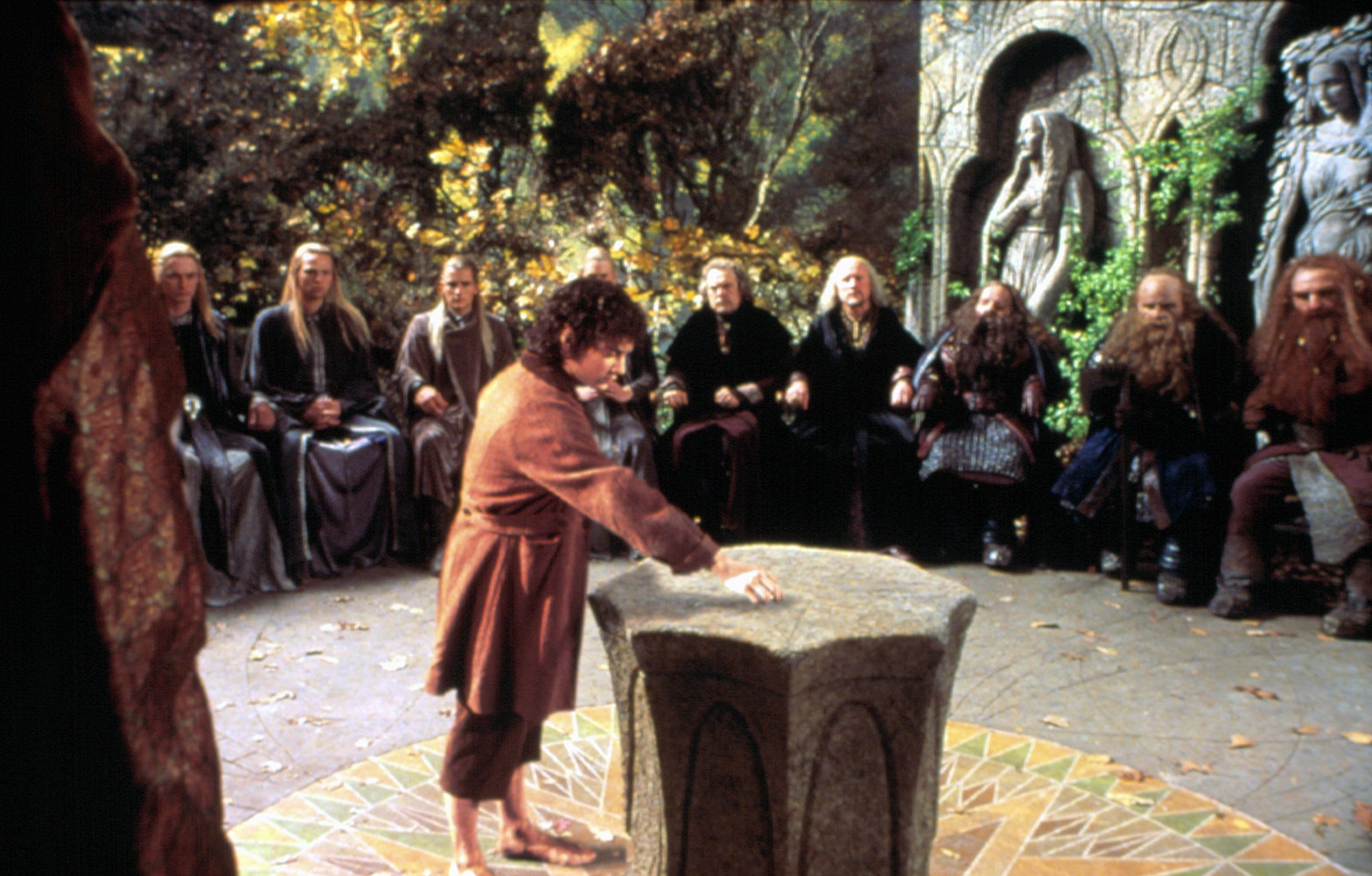 Frodo speaking to the Council of Elrond