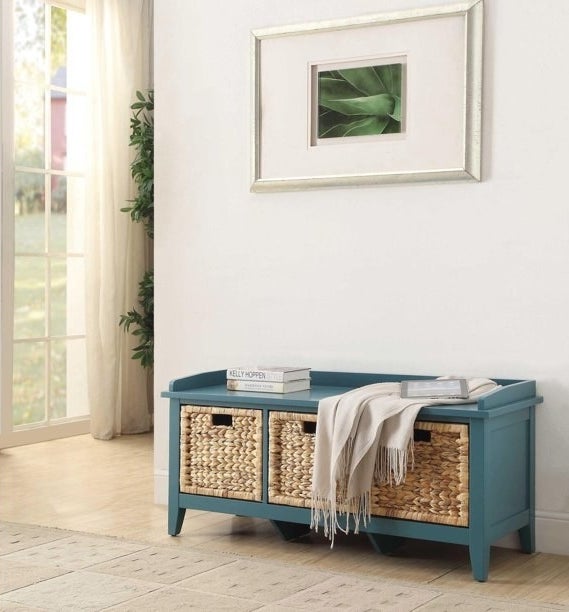 the teal storage bench white natural woven jute storage containers