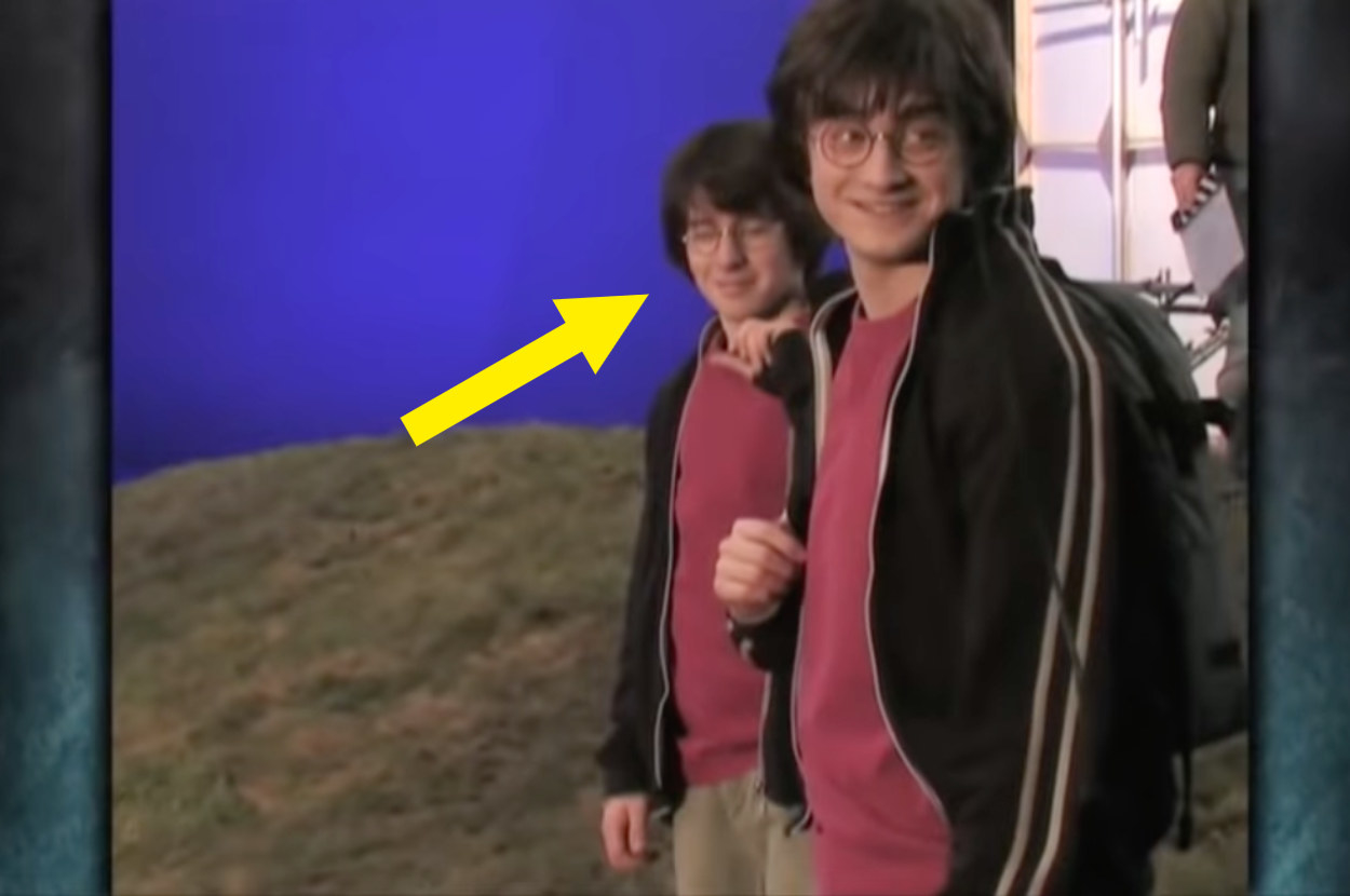 David Holmes on the set of &quot;Harry Potter&quot; with Daniel Radcliffe.