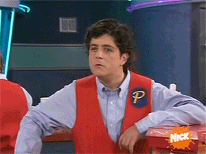 Gif from Drake and Josh of Josh Peck looking like he&#x27;s remembering something traumatic