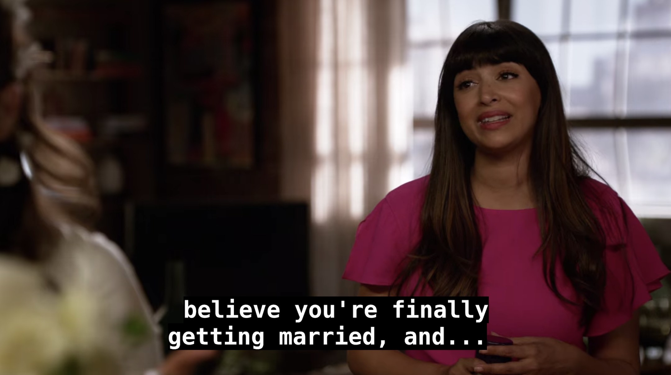 Cece finishes her sentence, believe youre finally getting married