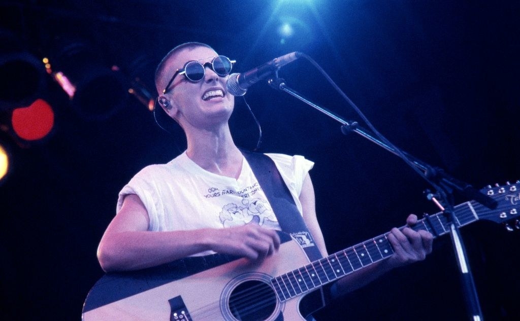 Sinead O&#x27;Connor performing.