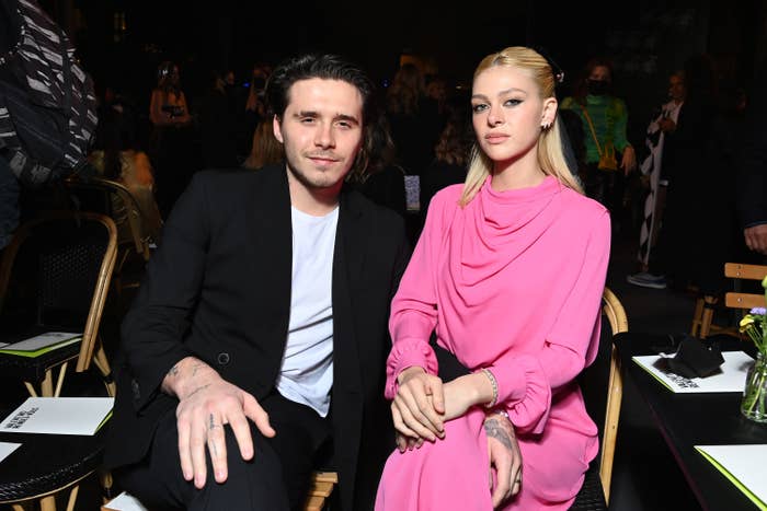 Brooklyn and Nicola sitting side by side