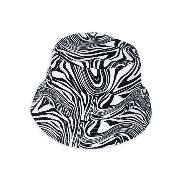A black and white bucket hat