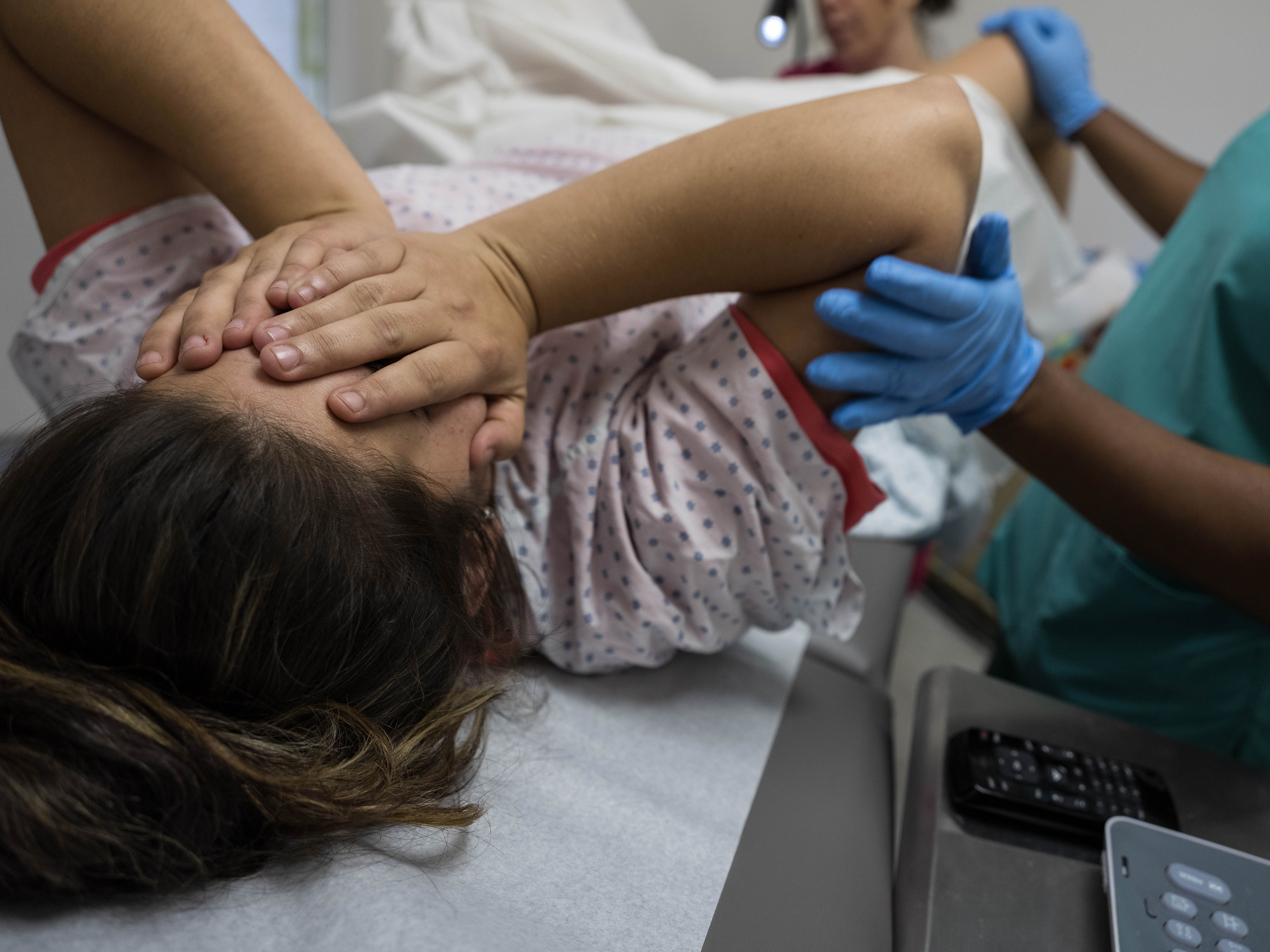 A woman getting an ultrasound