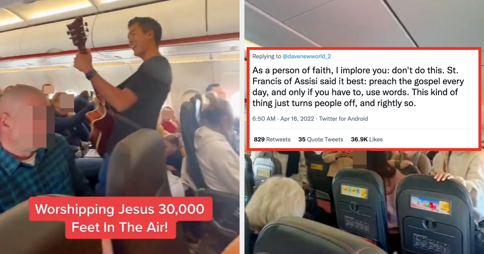 Passengers Sing Christian Music On Plane