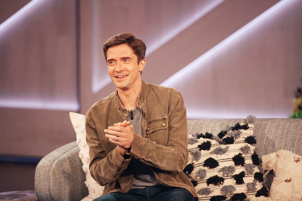 Topher Grace on a talk show