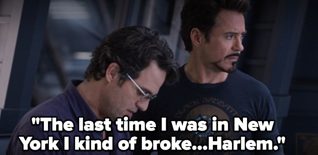 Bruce says &quot;the last time I was in new york, I kind of broke...harlem&quot; in The Avengers