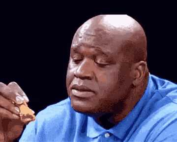 Shaq tasting hot wings and being surprised