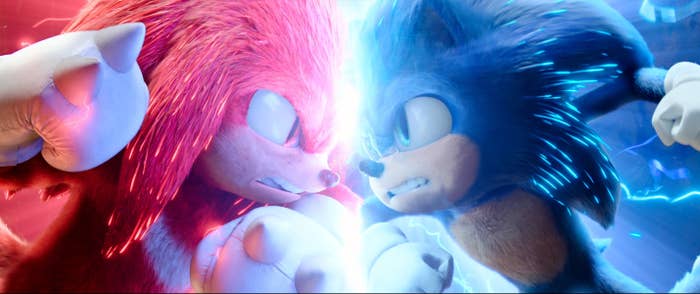 Knuckles and Sonic in Sonic the Hedgehog 2