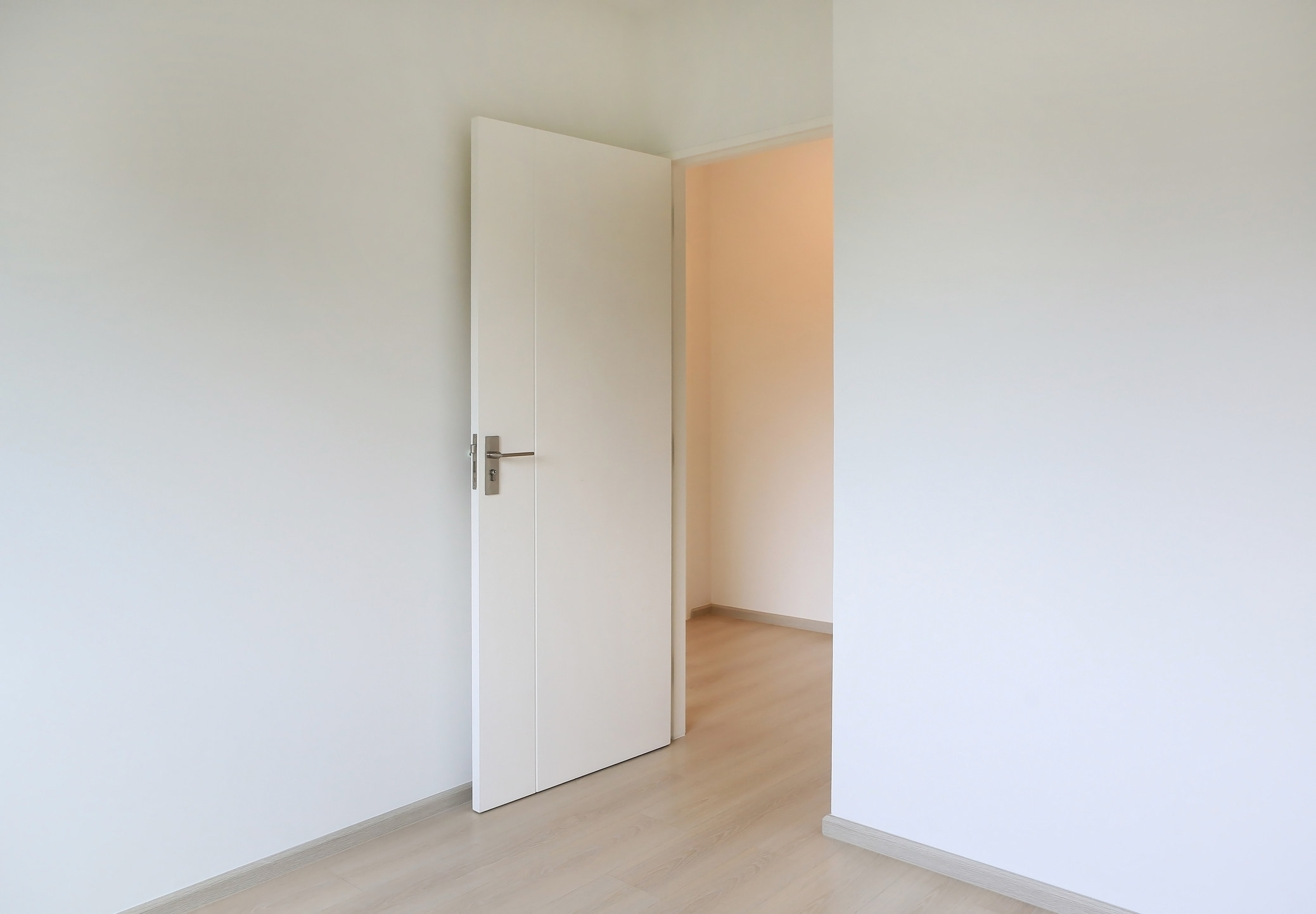 an open door in a room