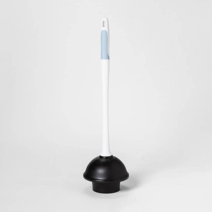 The slim plastic handled plunger with black rubber bottom
