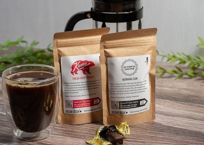 two bags of coffee from bean box